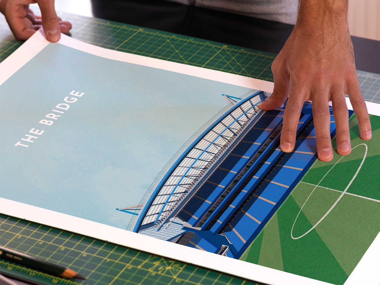 Chelsea Football Stadium 'The Bridge' Art Print Turf Football Art