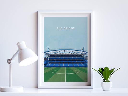 Chelsea Football Stadium 'The Bridge' Art Print Turf Football Art