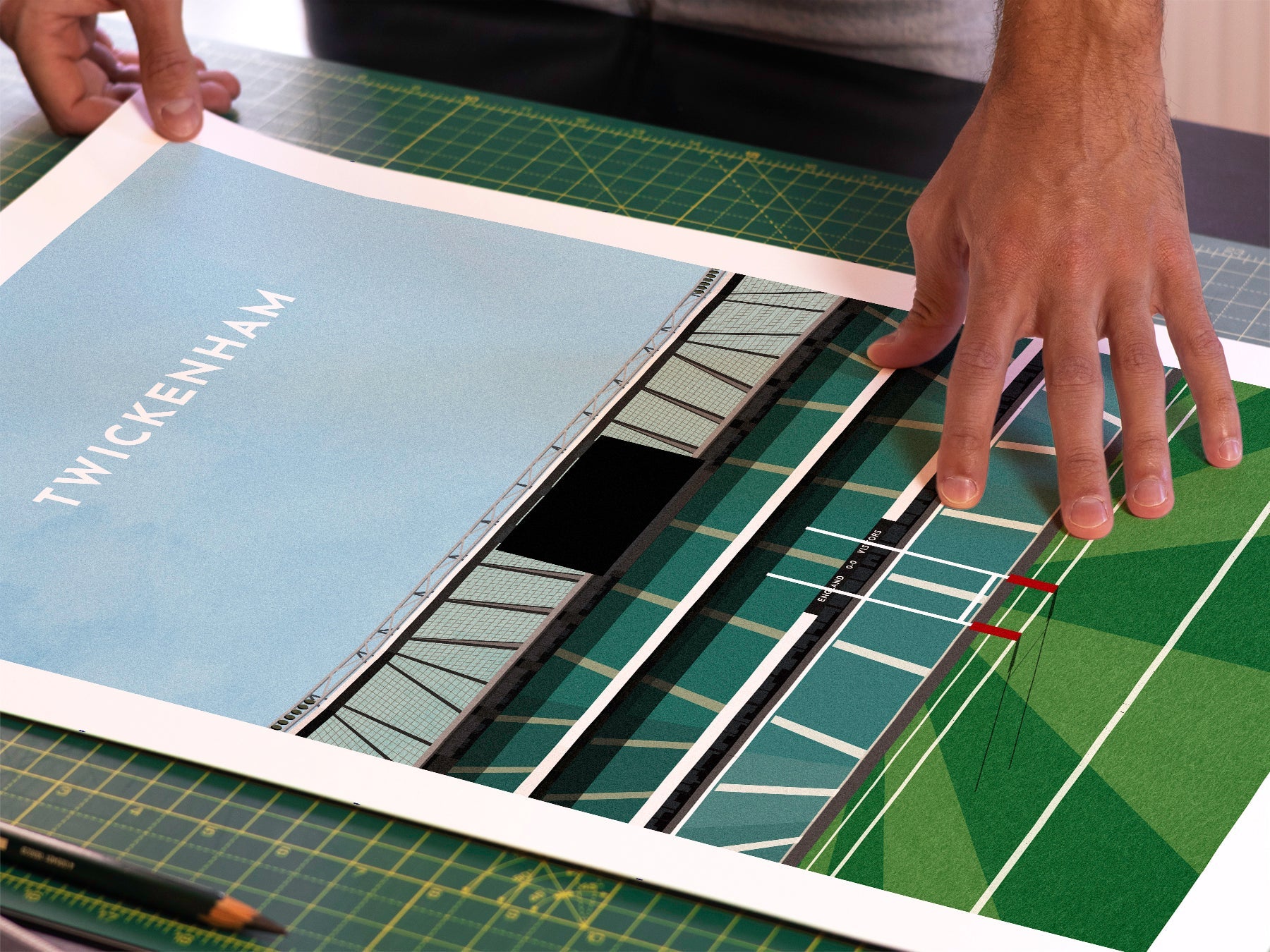 England Rugby Twickenham Stadium Art Print Turf Football Art