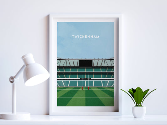 England Rugby Twickenham Stadium Art Print Turf Football Art