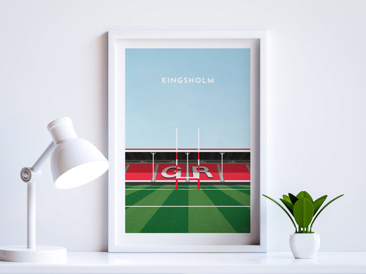 Gloucester Rugby Kingsholm Stadium Art Print Turf Football Art