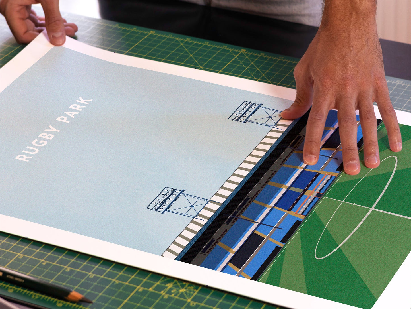 Kilmarnock Football Rugby Park Stadium Art Print Turf Football Art