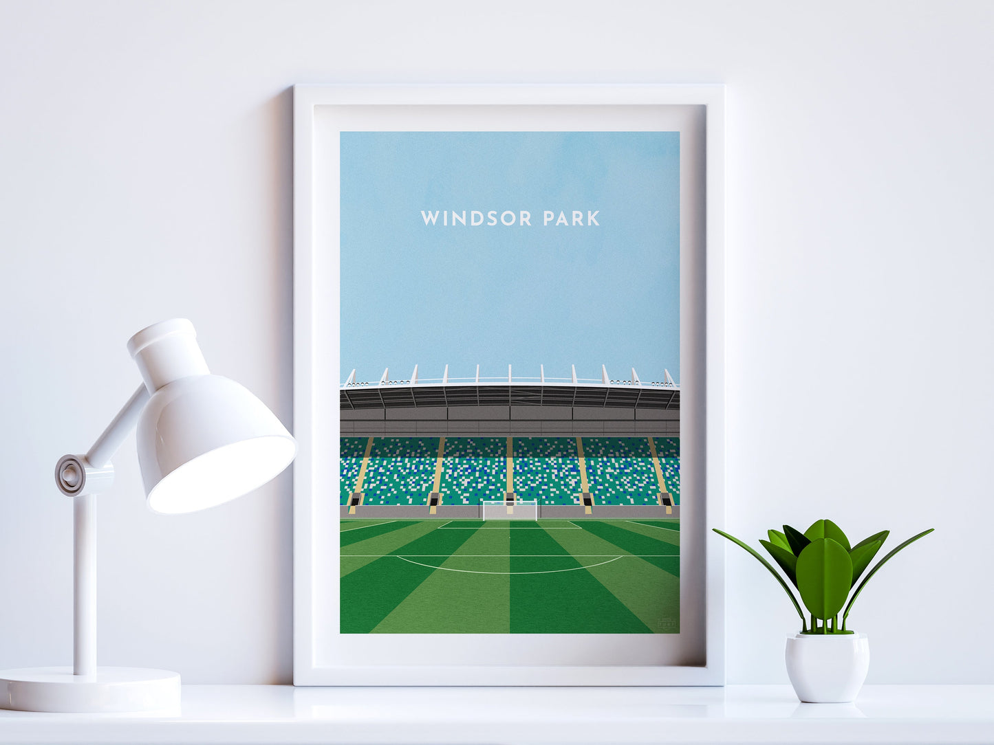 Linfield Football Windsor Park Stadium Art Print Turf Football Art