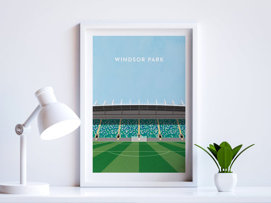 Linfield Football Windsor Park Stadium Art Print Turf Football Art