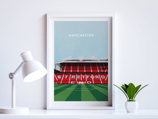 Manchester Utd Old Trafford Stadium Art Print Turf Football Art