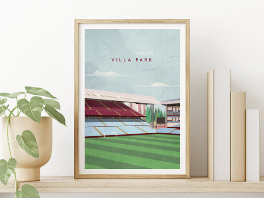 Aston V Football Gifts, Villa Park Stadium Art Print, Fathers Day Gift Ideas, Unique Gifts for Dads