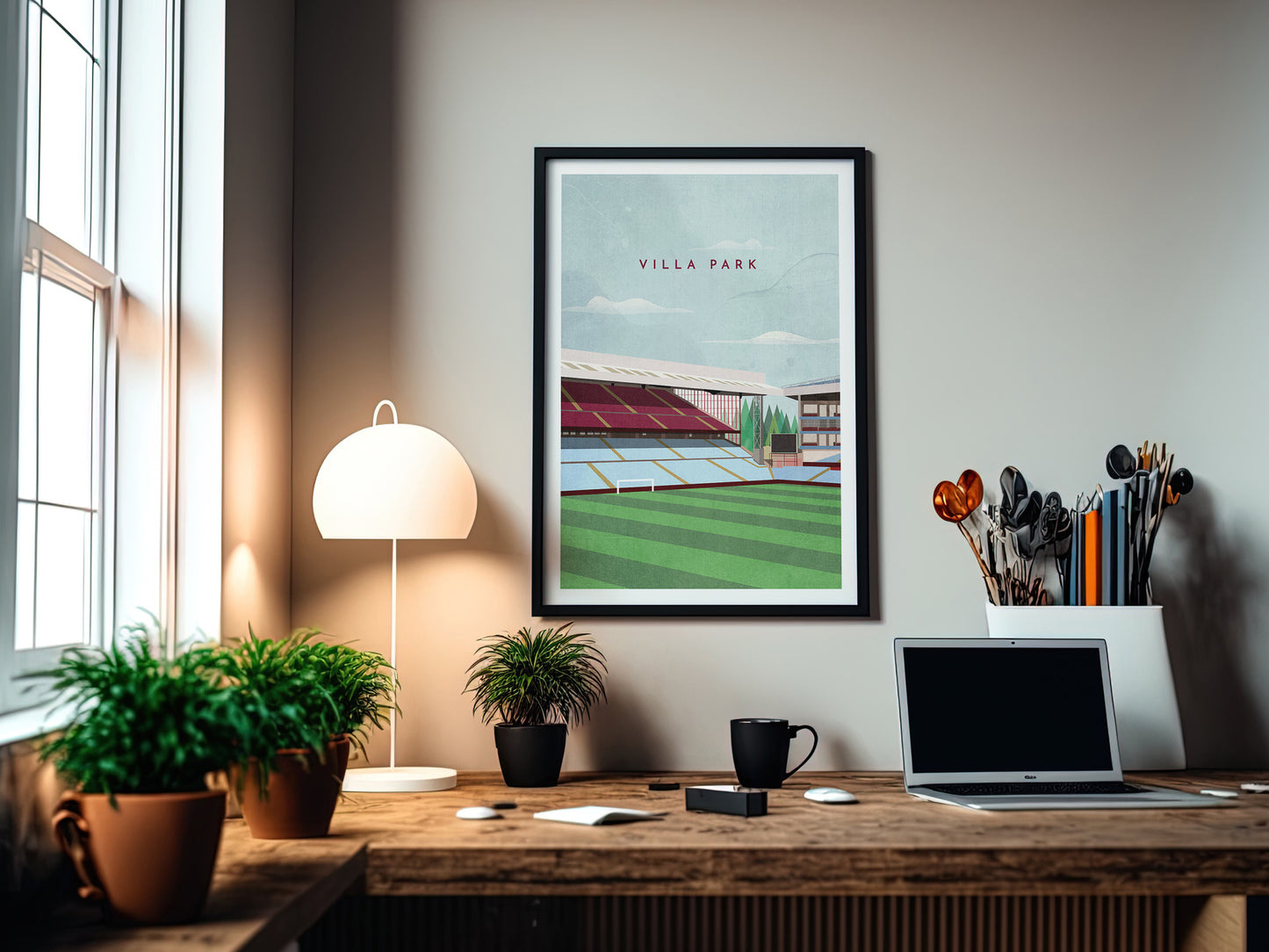 Aston V Football Gifts, Villa Park Stadium Art Print, Fathers Day Gift Ideas, Unique Gifts for Dads