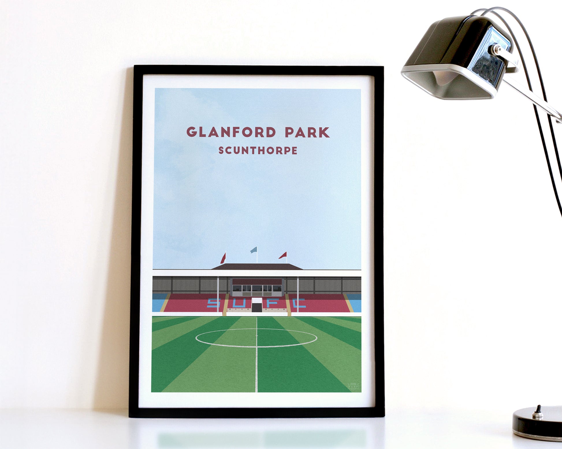 Scunthorpe United Glanford Park Print – Illustrated Football Art Poster Turf Football Art