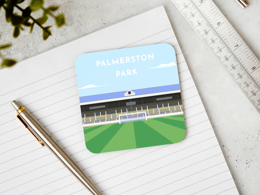 Queen of the South Football Coaster, with Illustration of Palmerston Park Stadium