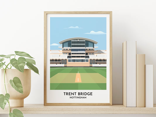 Nottinghamshire County Cricket Print, Trent Bridge Poster Gifts, County Cricket 50th Birthday Gift for Men Women