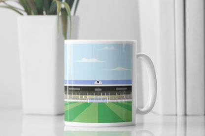 Queen of the South Football Stadium Mug, Graphic Contemporary Illustration of Palmerston Park