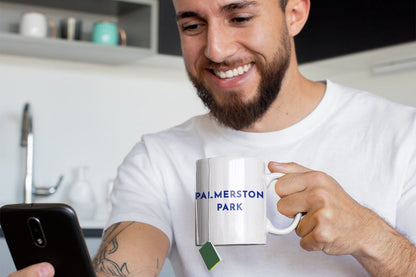 Queen of the South Football Stadium Mug, Graphic Contemporary Illustration of Palmerston Park