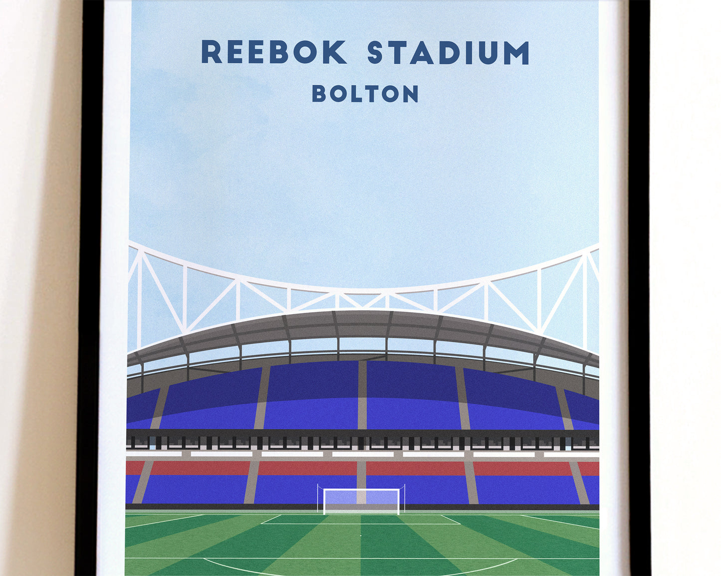 Bolton Reebok Stadium / Toughsheet Community Stadium Print – Illustrated Football Art Poster Turf Football Art