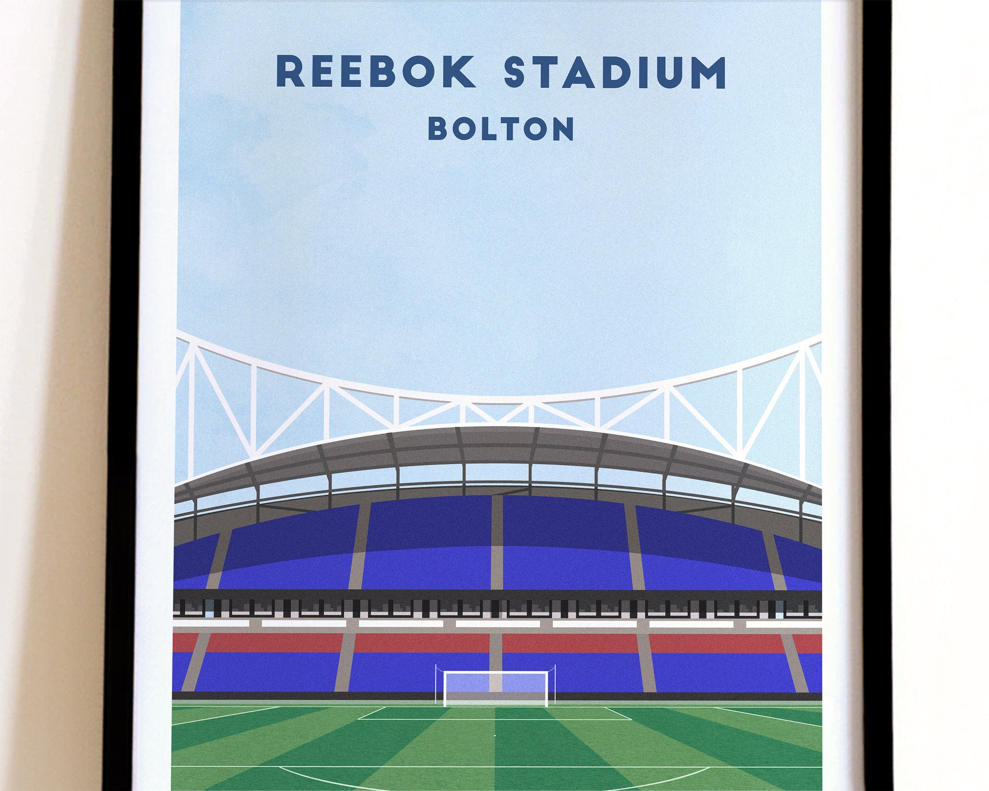 Bolton Reebok Stadium / Toughsheet Community Stadium Print – Illustrated Football Art Poster Turf Football Art