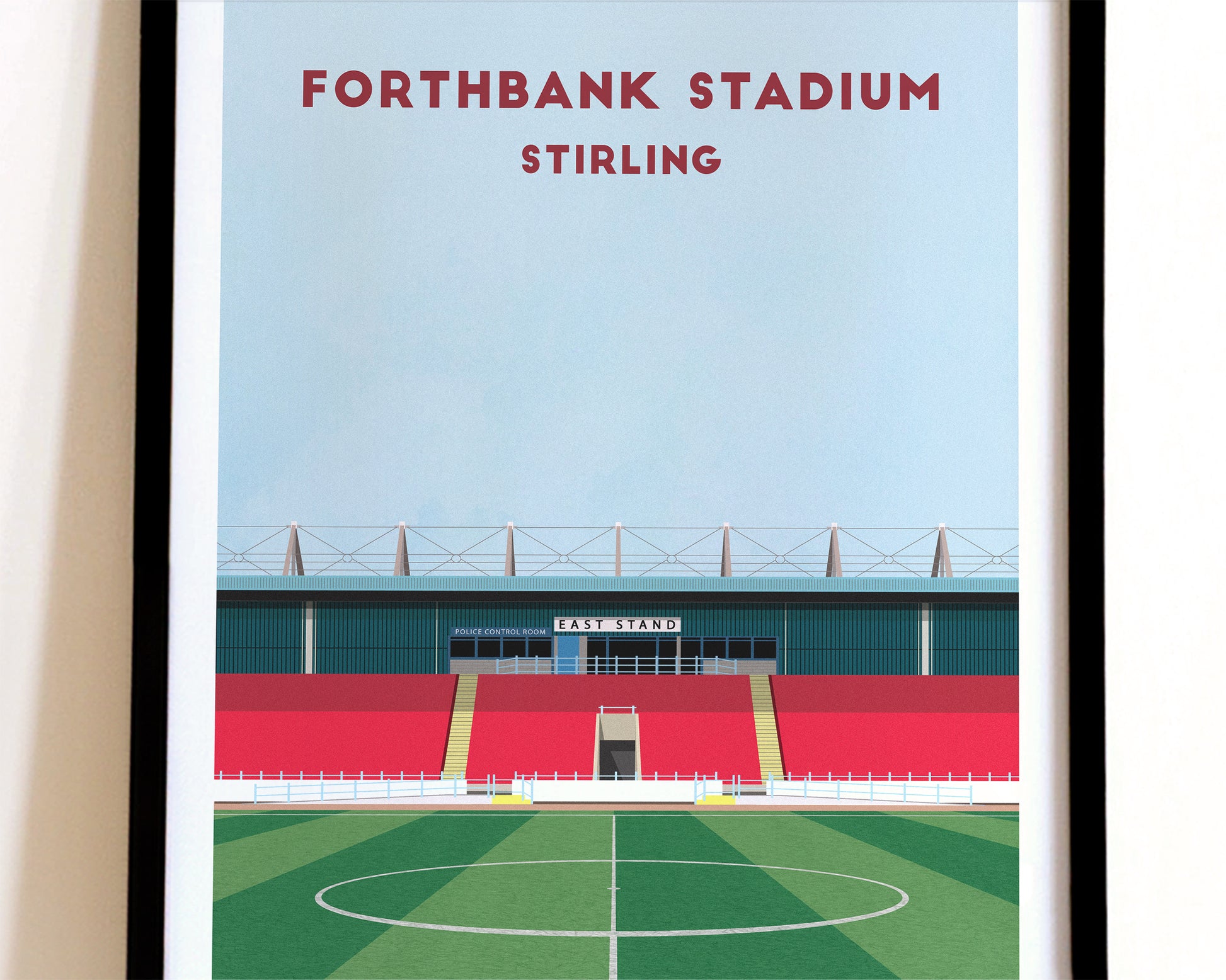 Stirling, Forthbank Stadium Art Print Turf Football Art