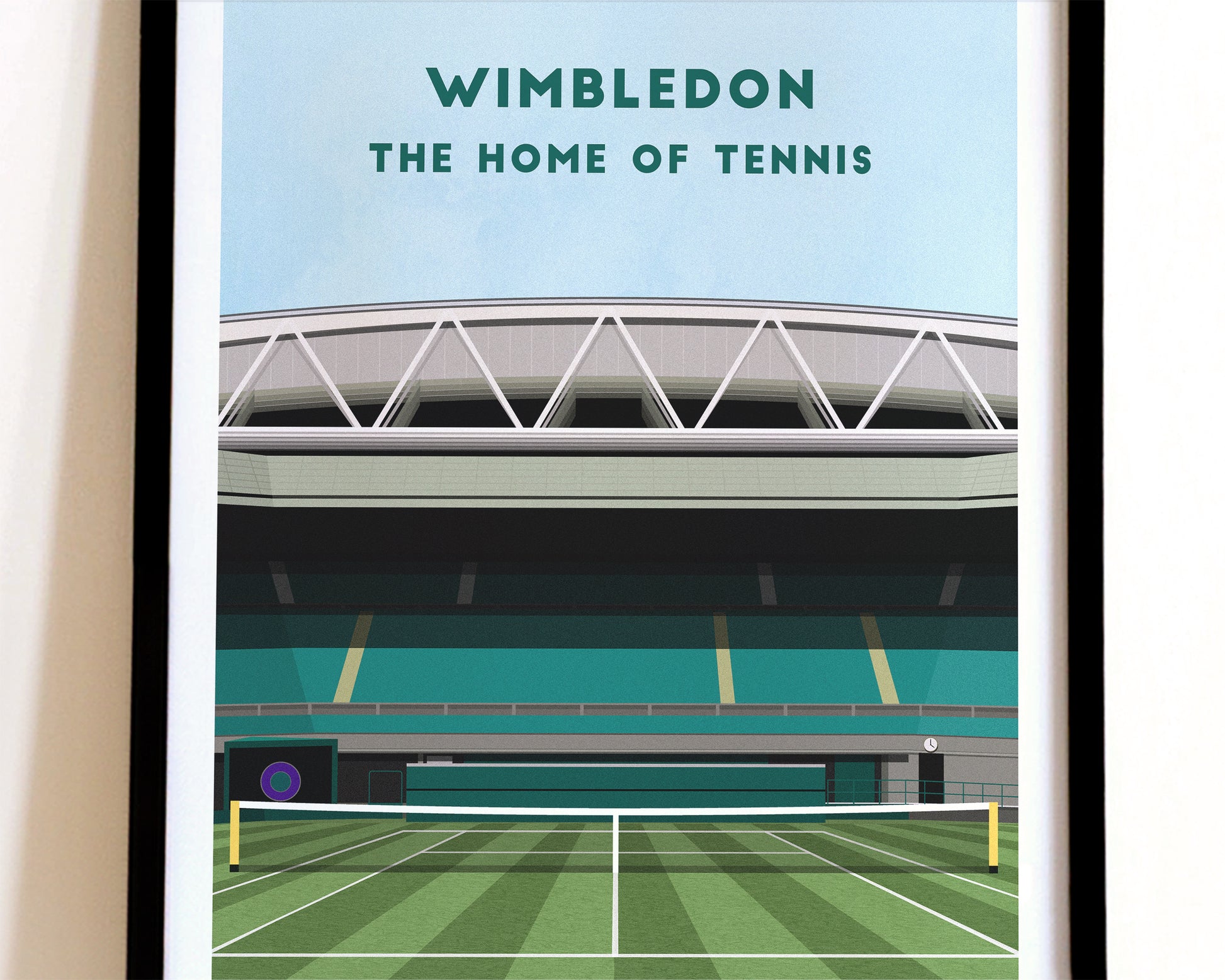 Wimbledon Centre Court Print – Illustrated Tennis Art Poster Turf Football Art
