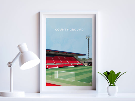 Swindon Town Football County Ground Art Print Turf Football Art