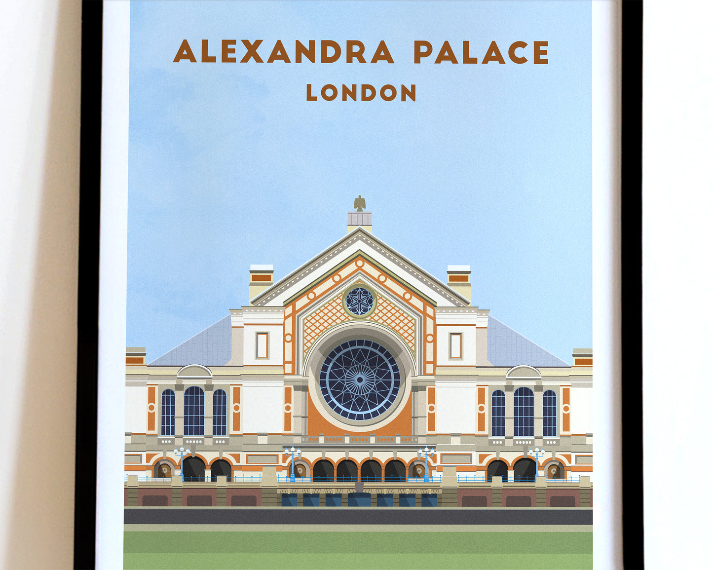 Alexandra Palace Print – Illustrated Architecture Art Poster Turf Football Art