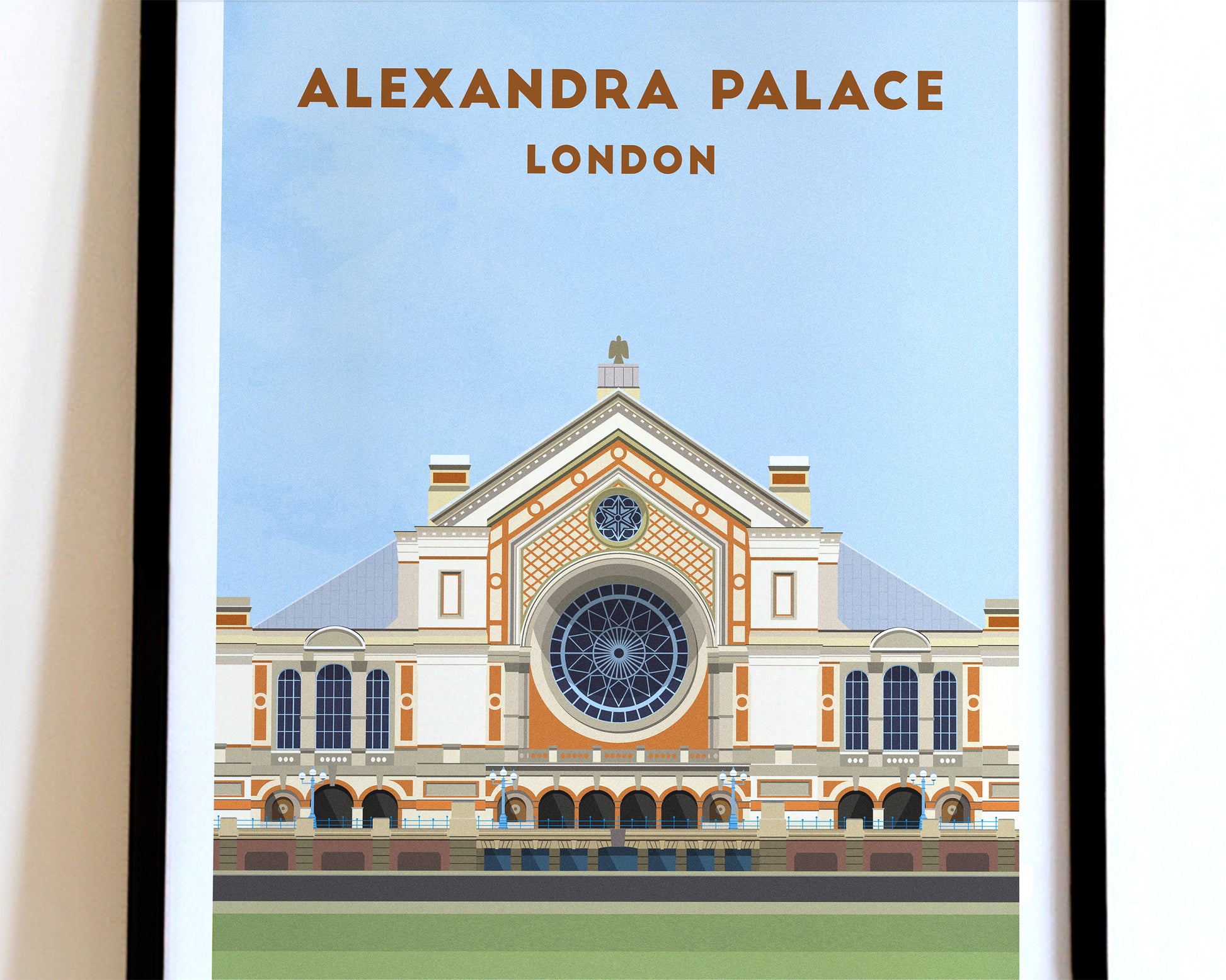Alexandra Palace Print – Illustrated Architecture Art Poster Turf Football Art