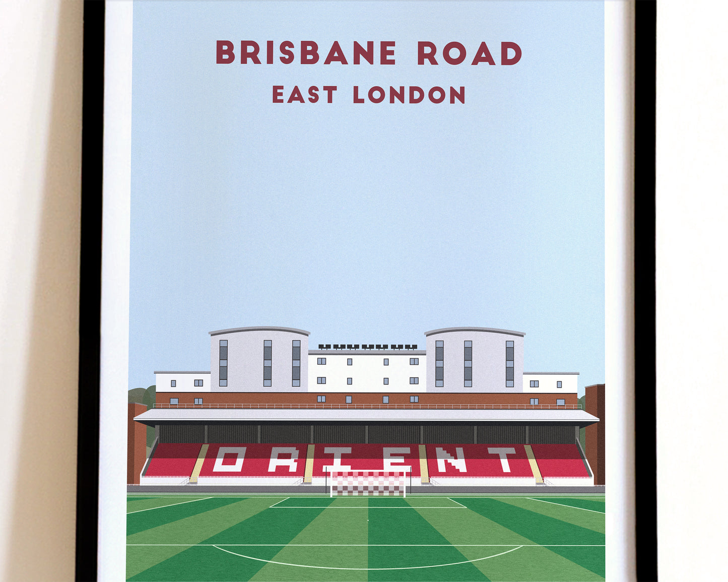 Leyton Orient Brisbane Road Print – Illustrated Football Art Poster Turf Football Art