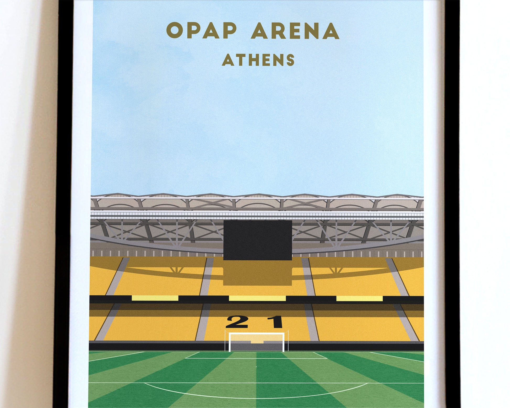 AEK Athens OPAP Arena / Agia Sophia Stadium  - Illustrated Art Print Turf Football Art