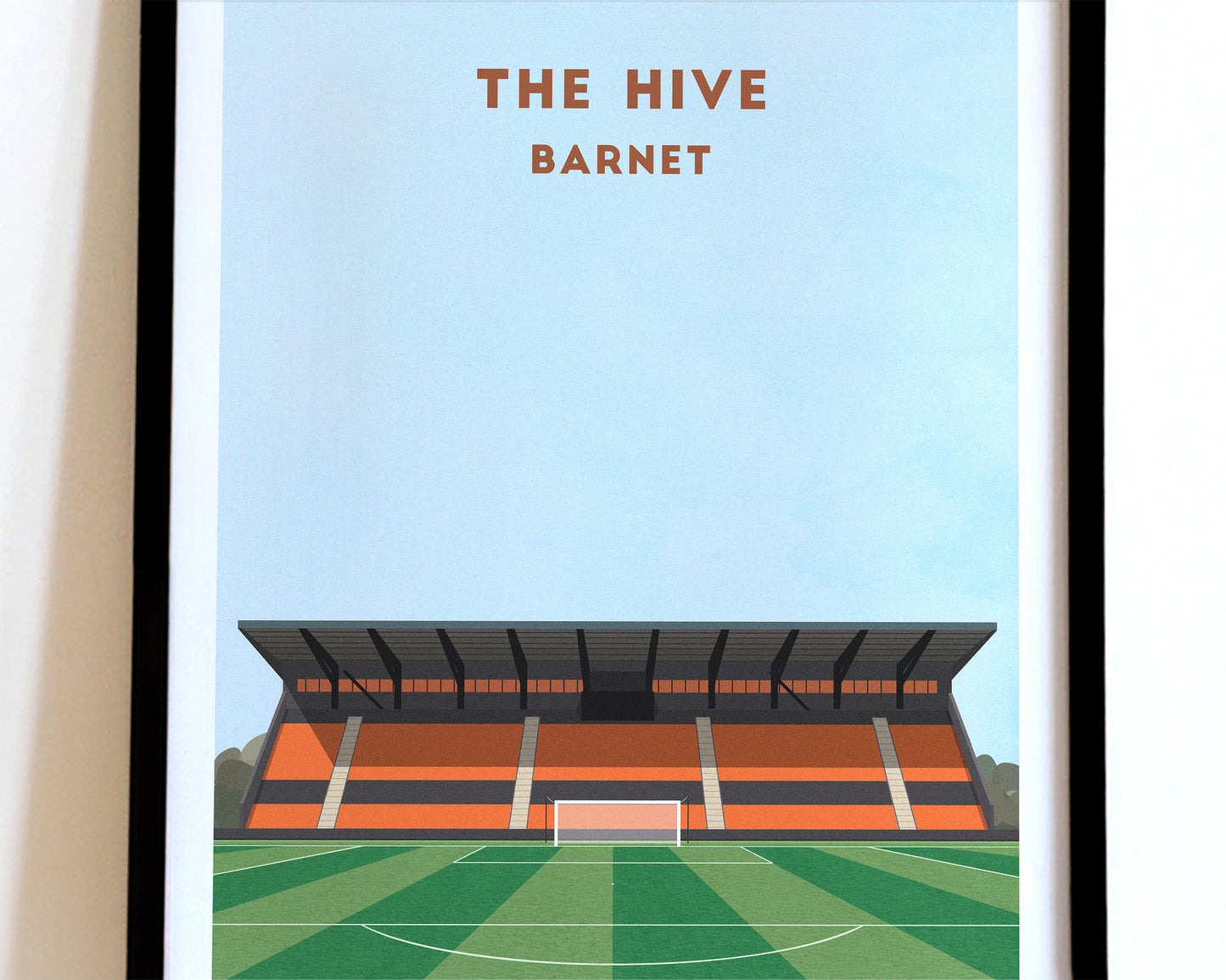 Barnet Hive Stadium Print – Illustrated Football Art Poster Turf Football Art