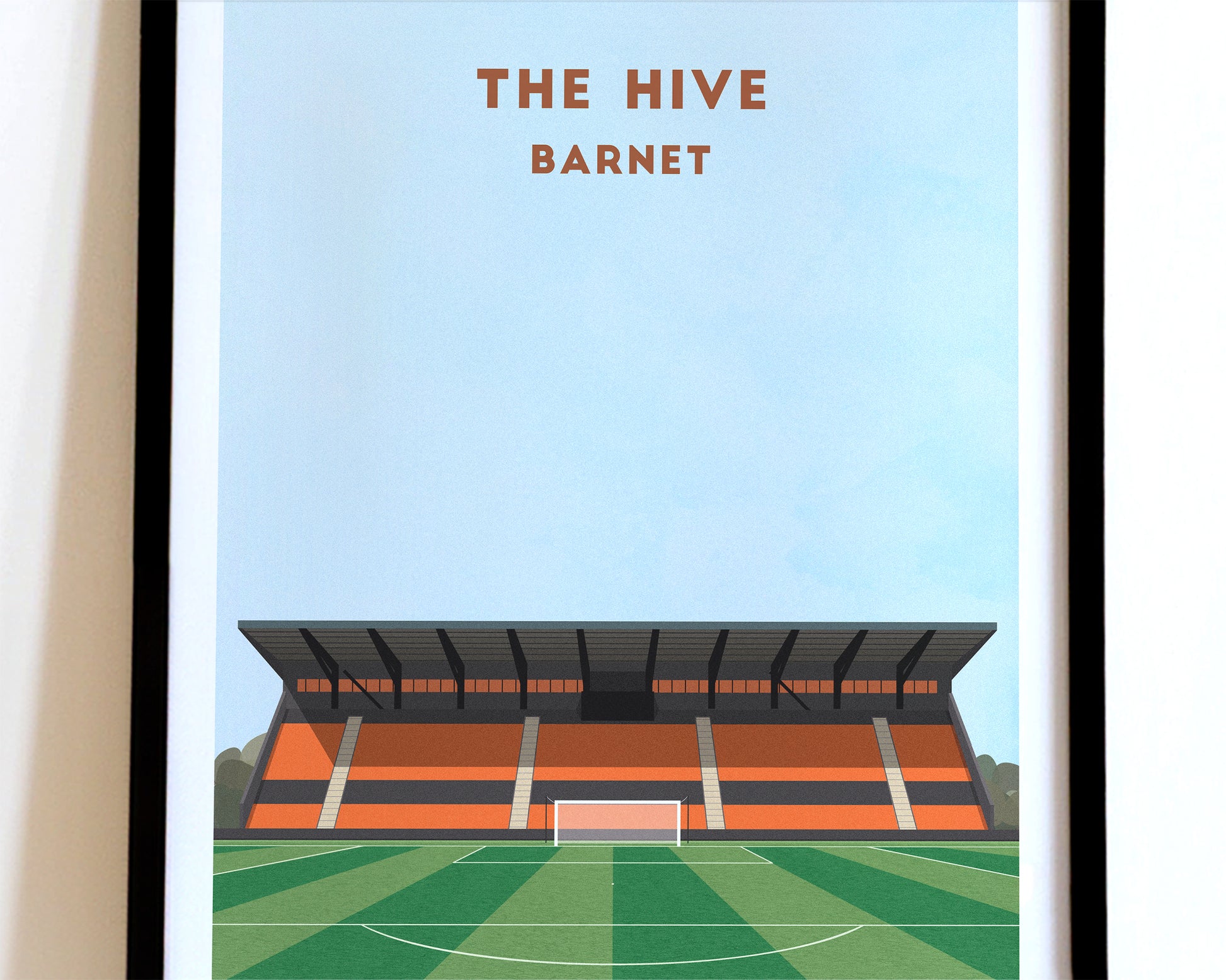 Barnet Hive Stadium Print – Illustrated Football Art Poster Turf Football Art