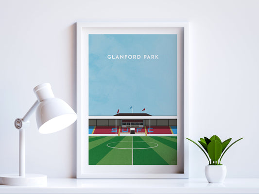 Scunthorpe United Glanford Park Football Stadium Art Print Turf Football Art