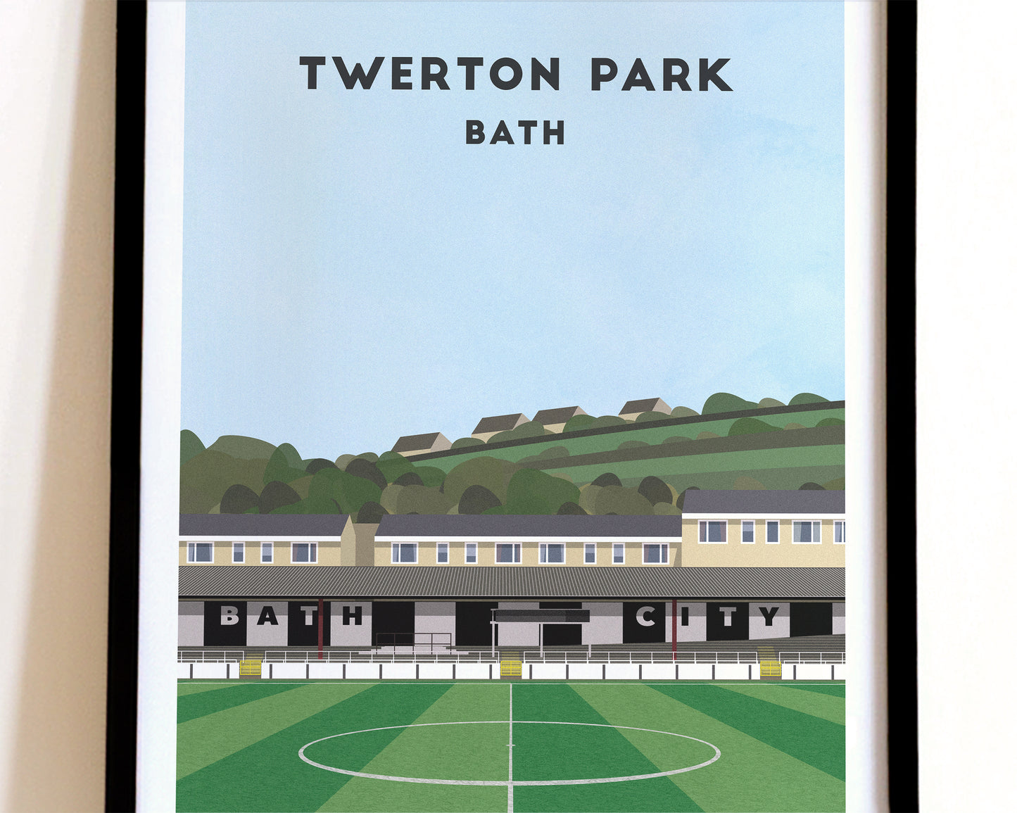 Bath City Twerton Park Print – Illustrated Football Art Poster Turf Football Art