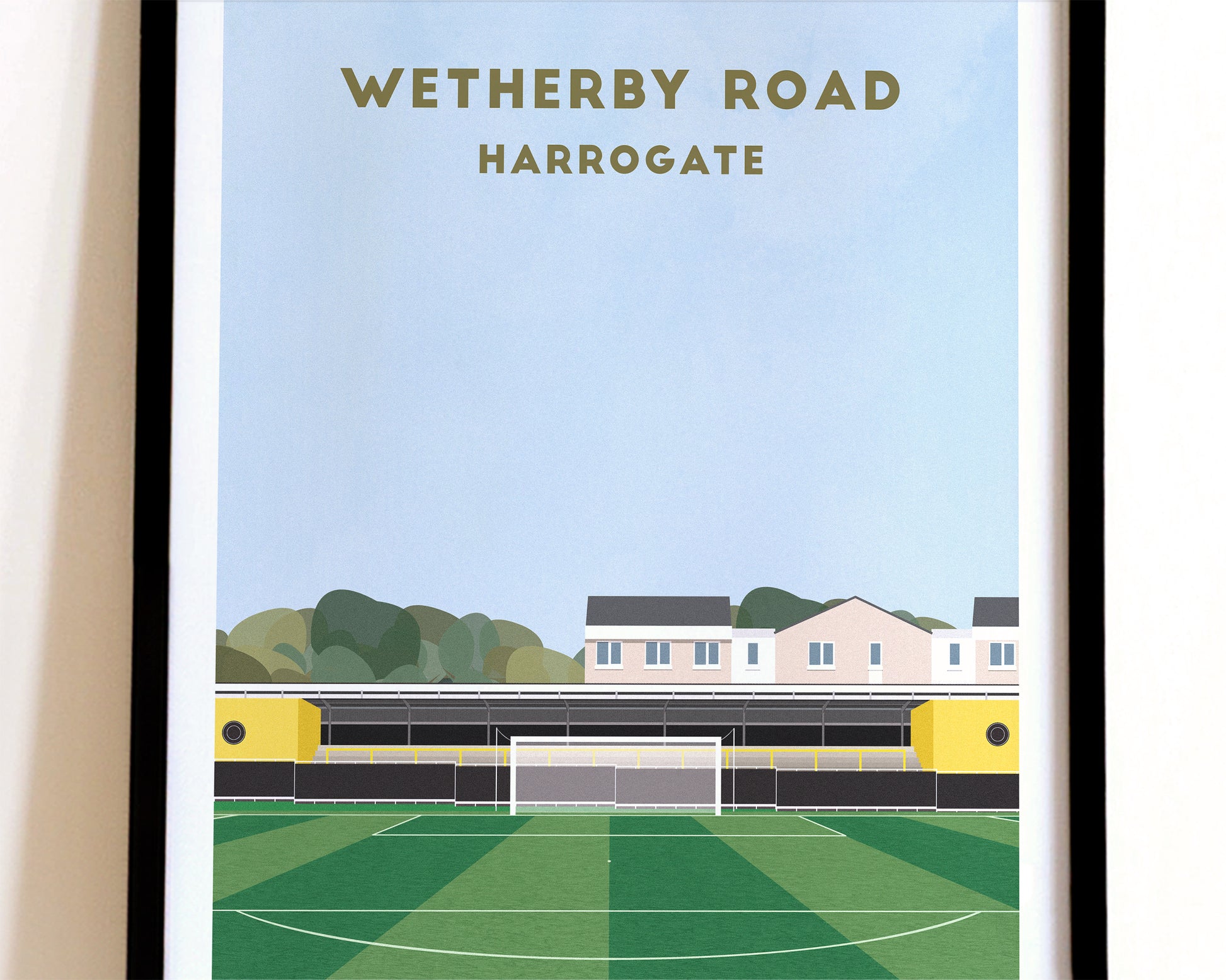 Harrogate Town Wetherby Road Print – Illustrated Football Art Poster Turf Football Art