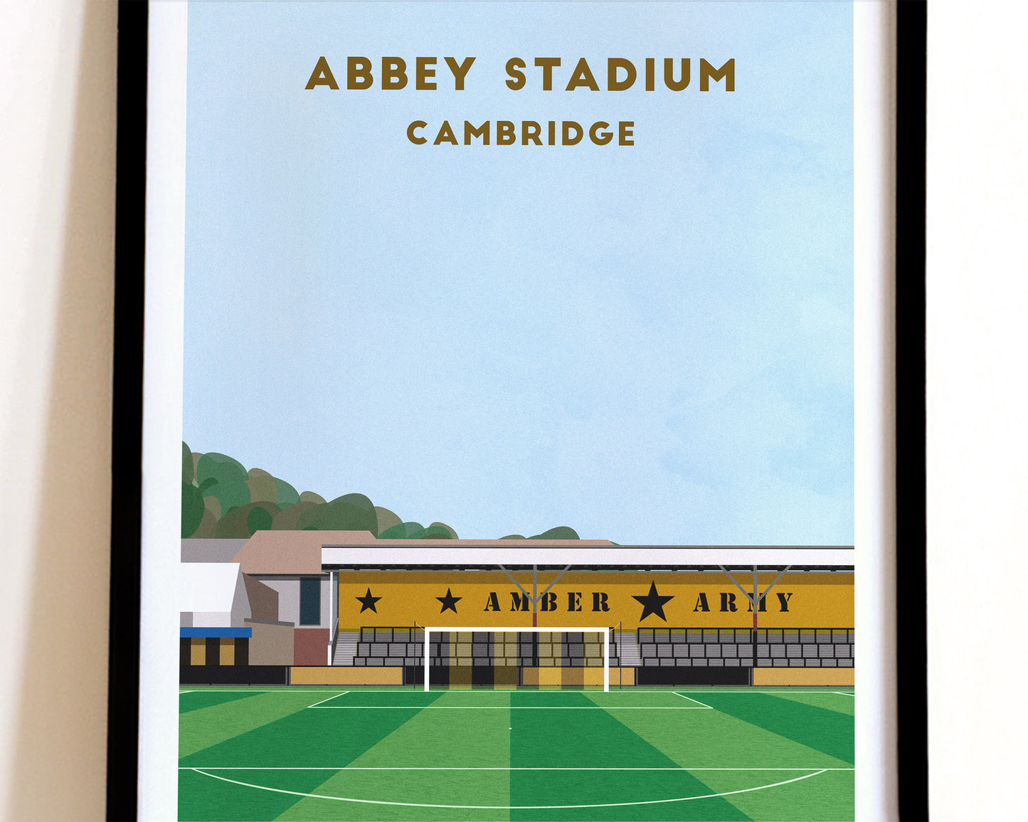 Cambridge United Abbey Stadium Print – Illustrated Football Art Poster Turf Football Art