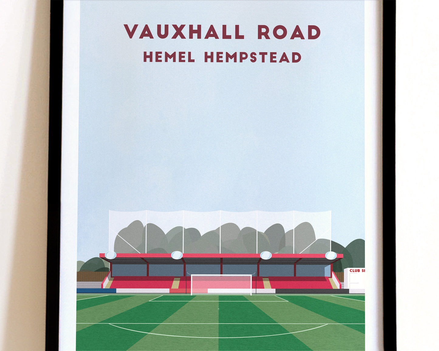 Hemel Hempstead Vauxhall Road Print - Illustrated Football Art Poster Turf Football Art