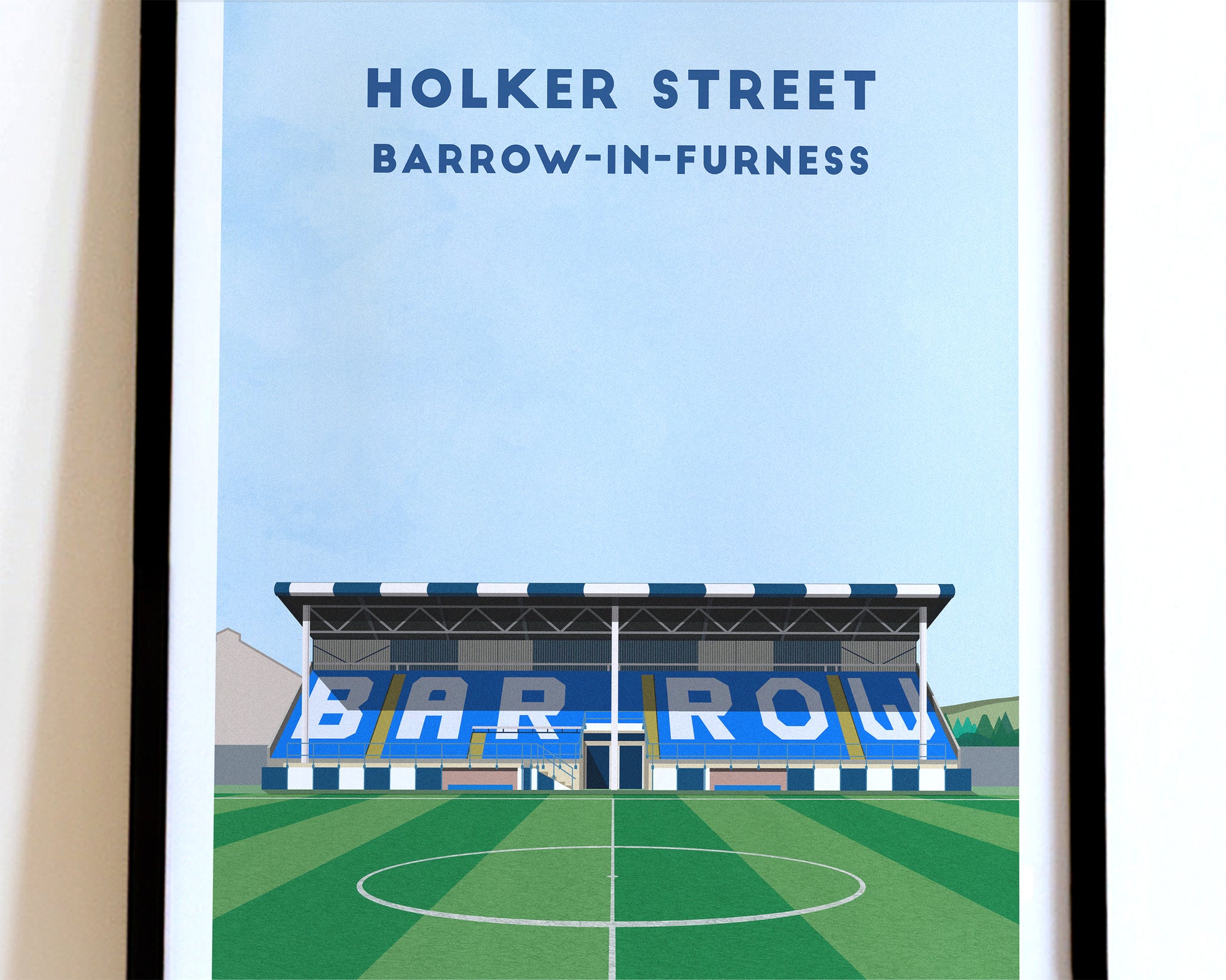 Barrow Holker Street Print – Illustrated Football Art Poster Turf Football Art