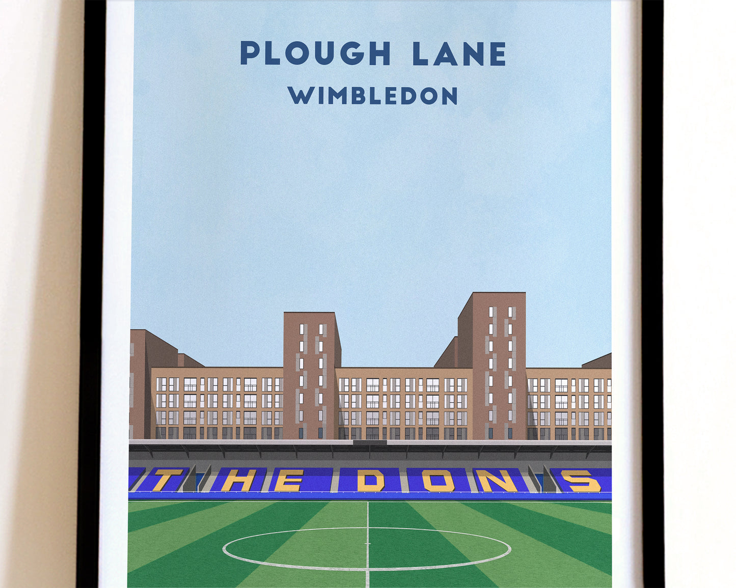 Wimbledon Plough Lane Print – Illustrated Football Art Poster Turf Football Art