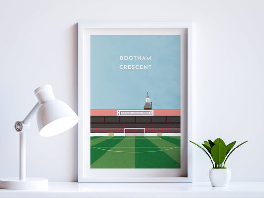 York City Football Bootham Crescent Stadium Art Print Turf Football Art