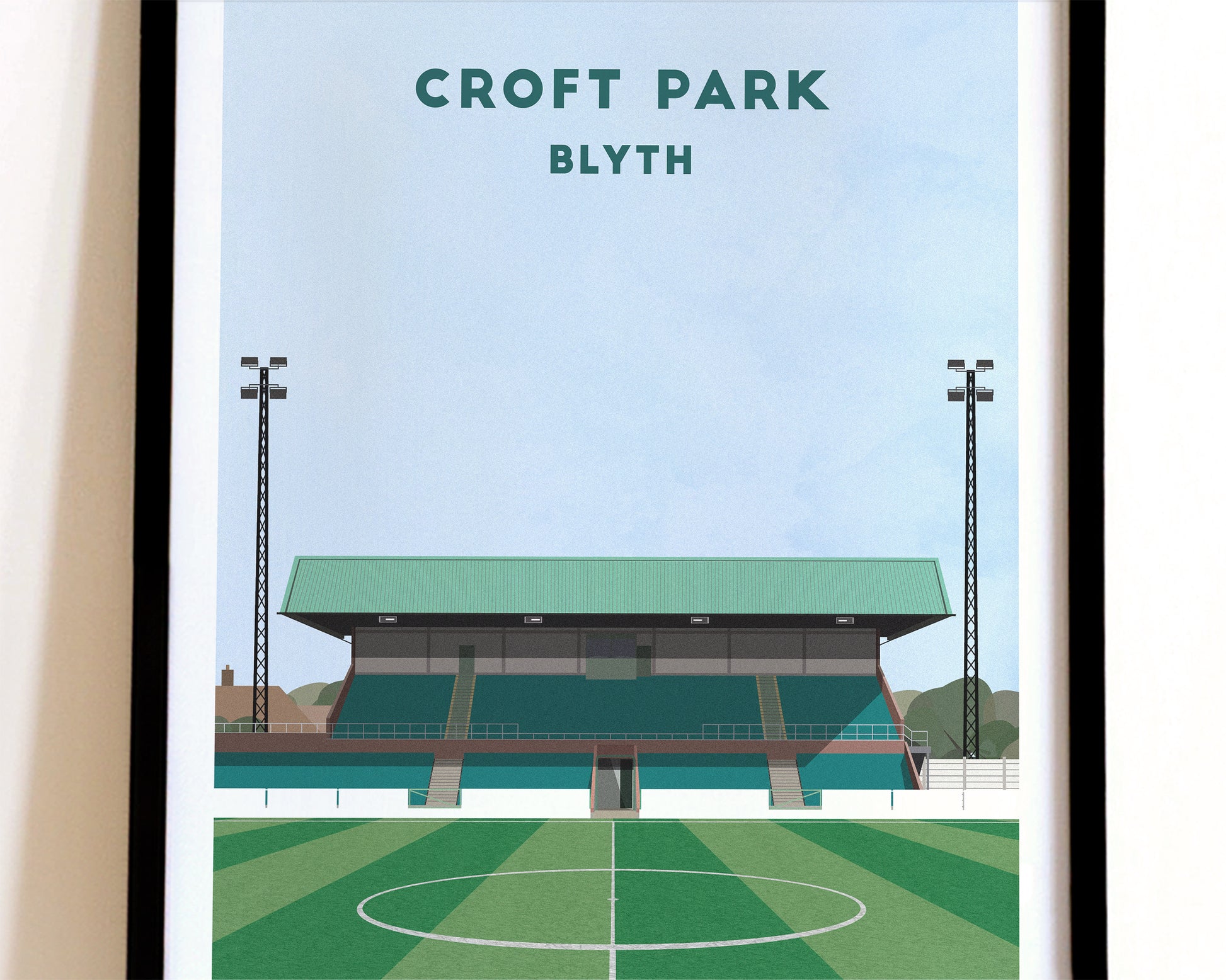 Blyth Spartans Croft Park Print – Illustrated Football Art Poster Turf Football Art