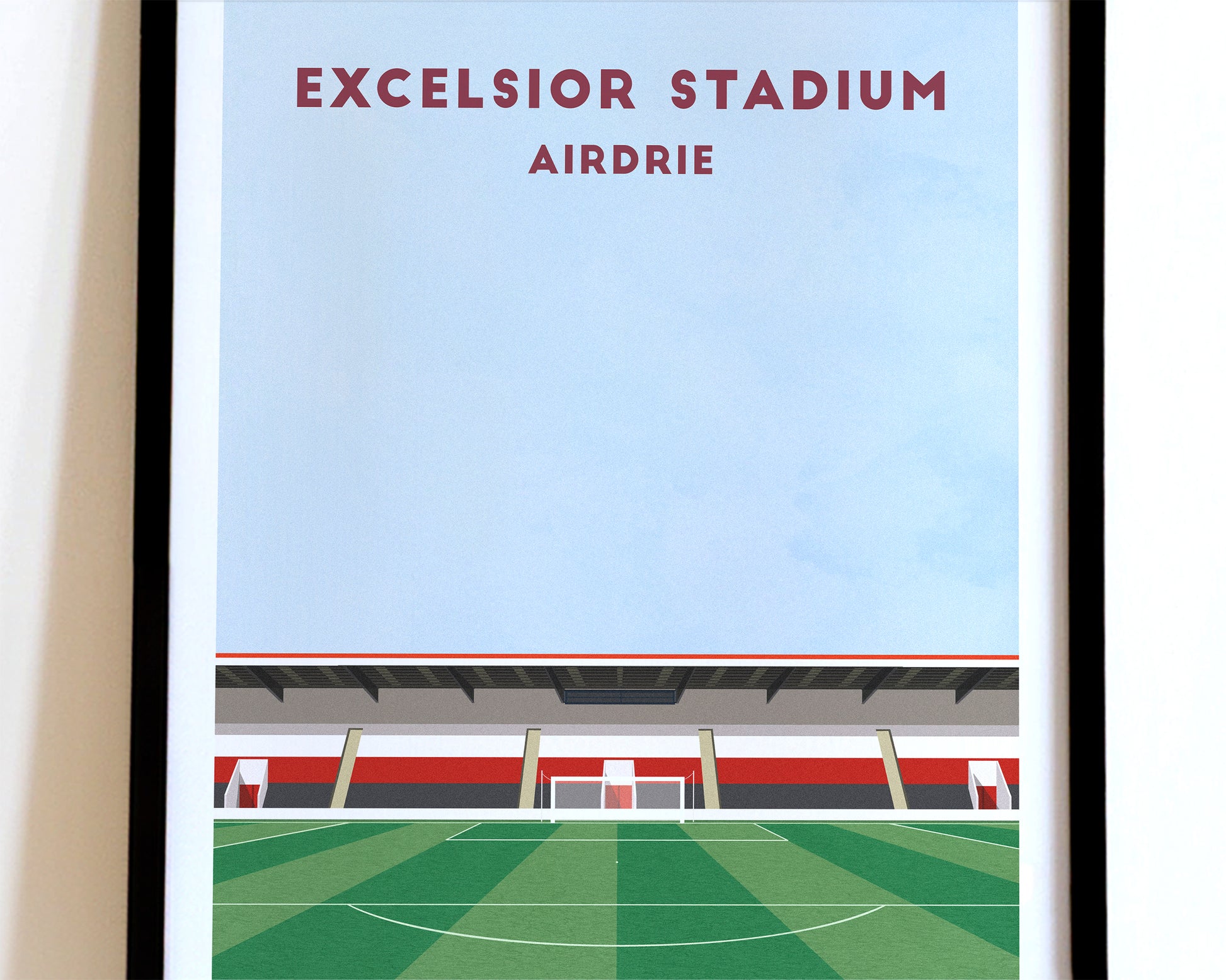Airdrieonians FC Excelsior Stadium Print - Illustrated Football Art Poster Turf Football Art