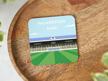 Queen of the South Football Coaster, with Illustration of Palmerston Park Stadium