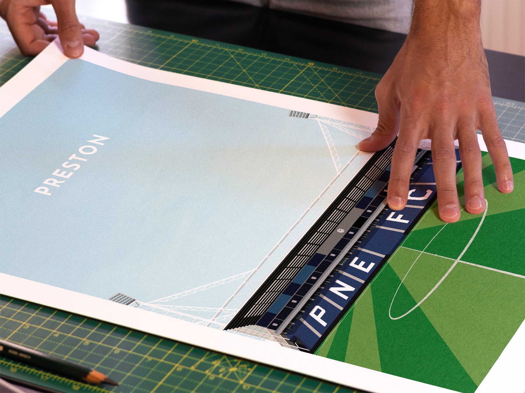 Preston Football Deepdale Stadium Art Print Turf Football Art