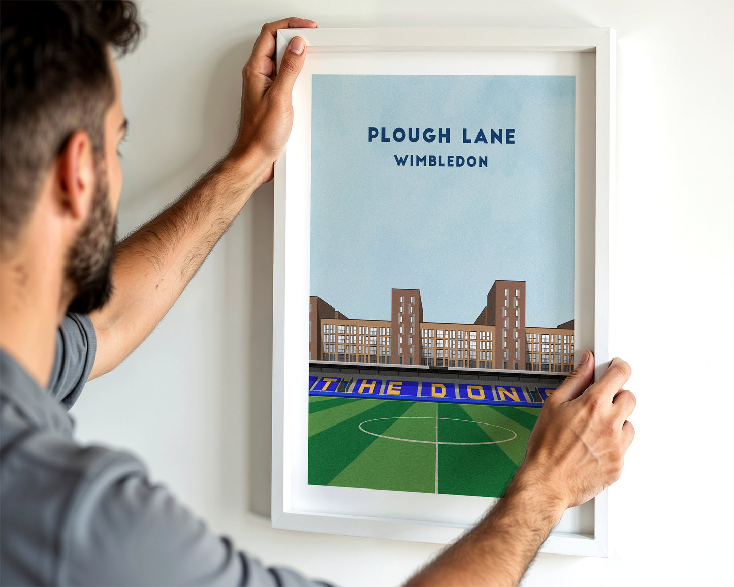 Wimbledon Plough Lane Print – Illustrated Football Art Poster Turf Football Art