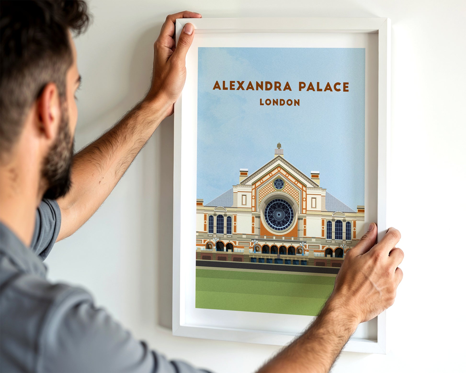 Alexandra Palace Print – Illustrated Architecture Art Poster Turf Football Art