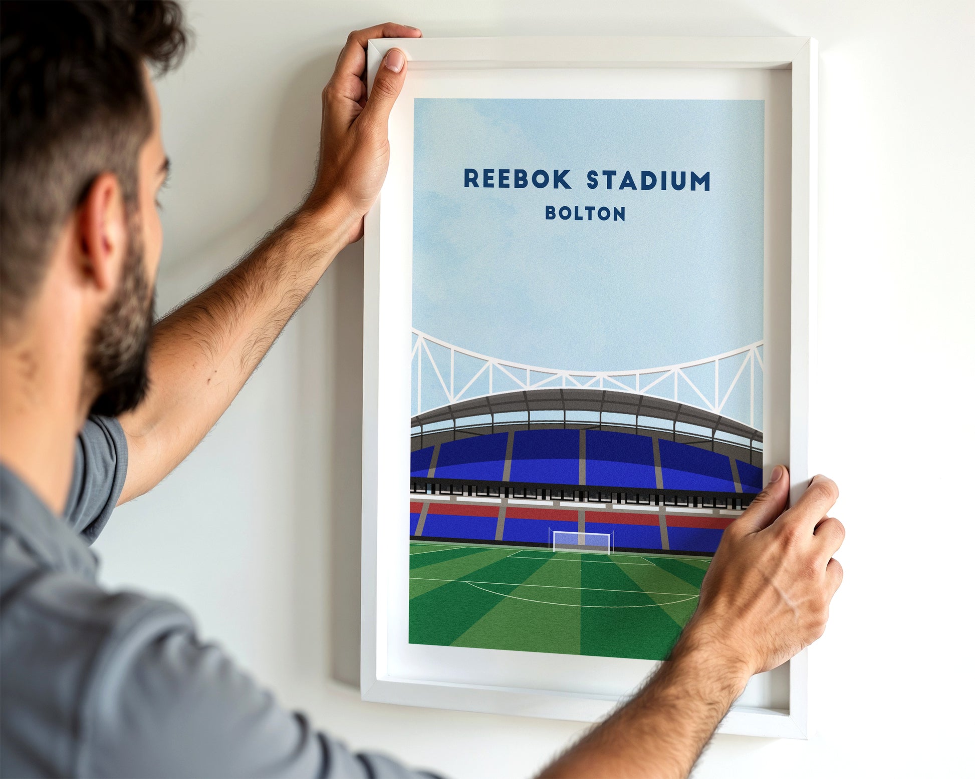 Bolton Reebok Stadium / Toughsheet Community Stadium Print – Illustrated Football Art Poster Turf Football Art