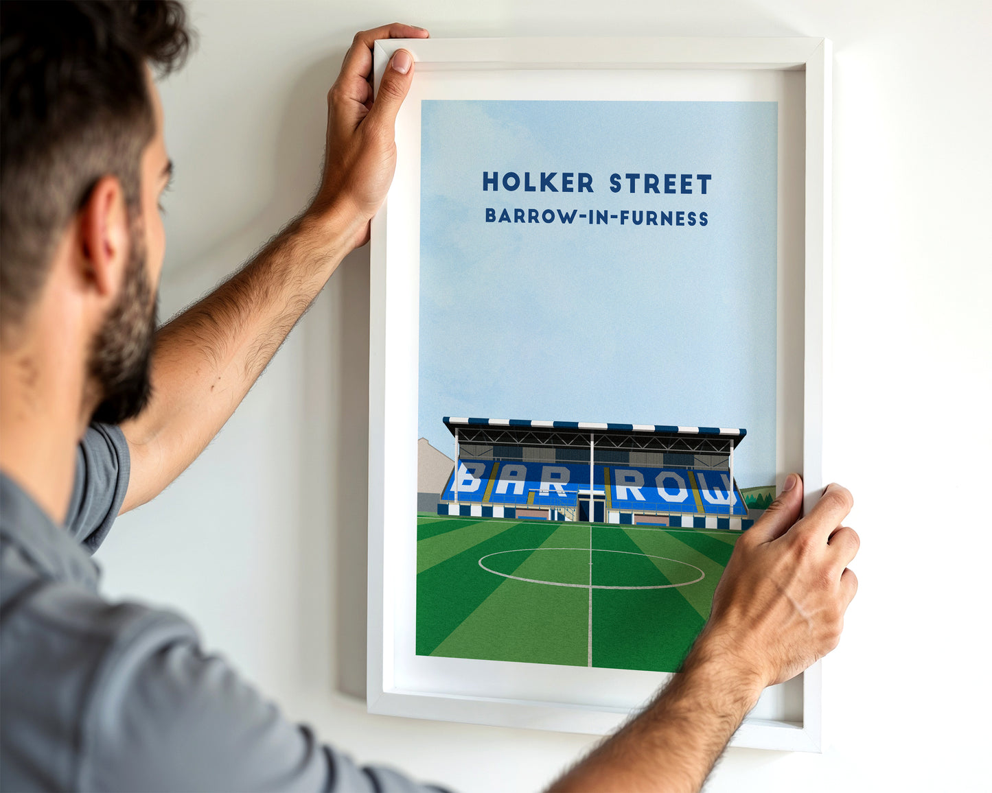 Barrow Holker Street Print – Illustrated Football Art Poster Turf Football Art