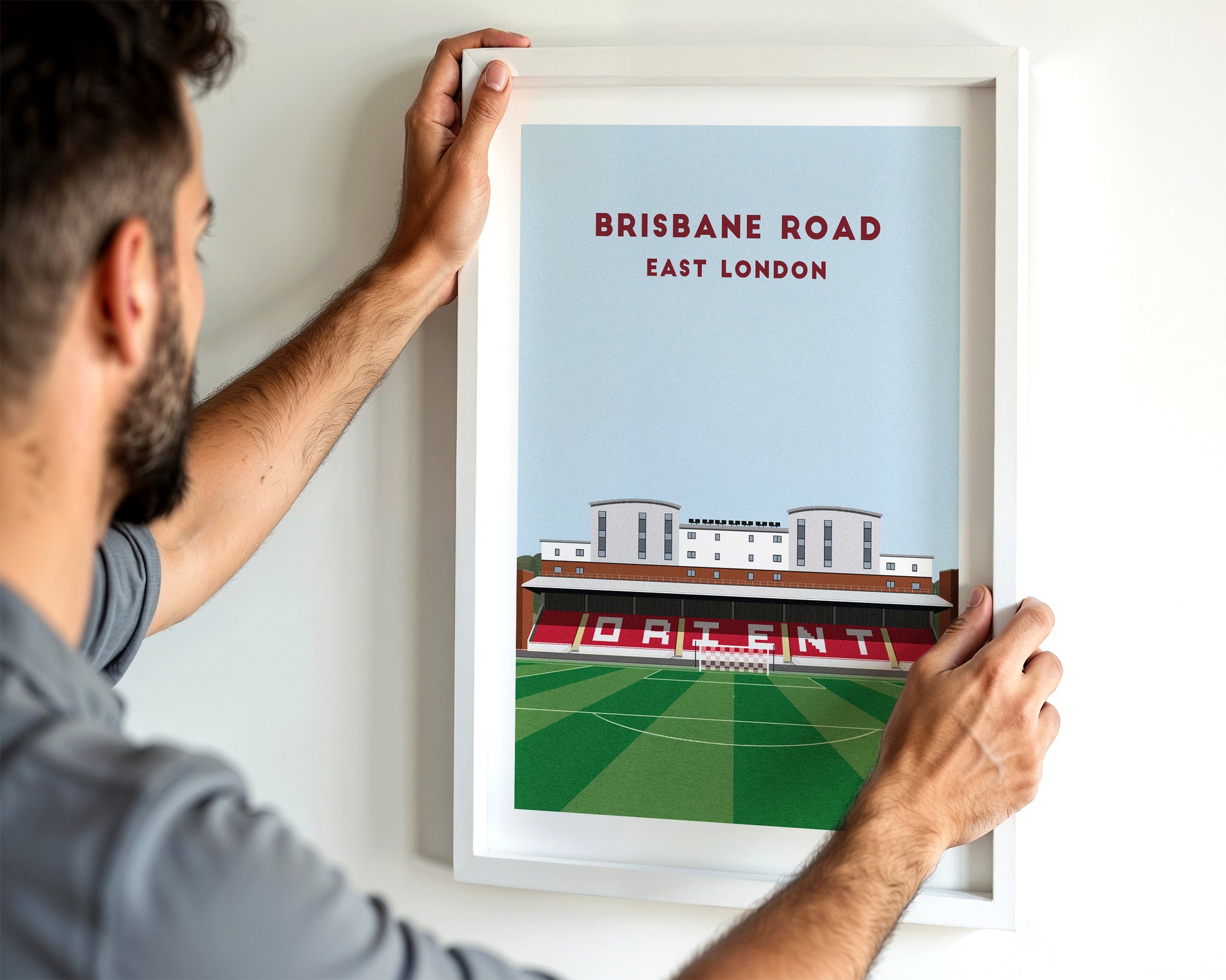 Leyton Orient Brisbane Road Print – Illustrated Football Art Poster Turf Football Art