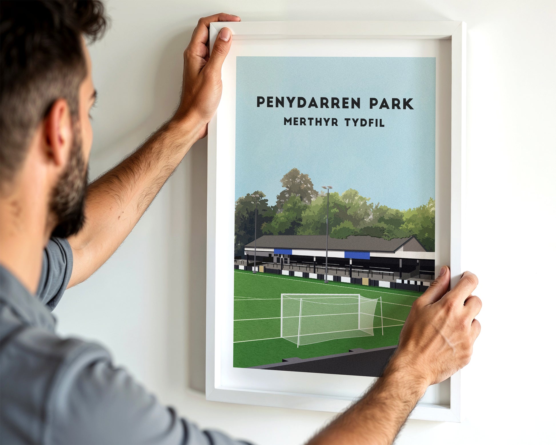 Merthyr Tydfil Penydarren Park Print – Illustrated Football Art Poster Turf Football Art