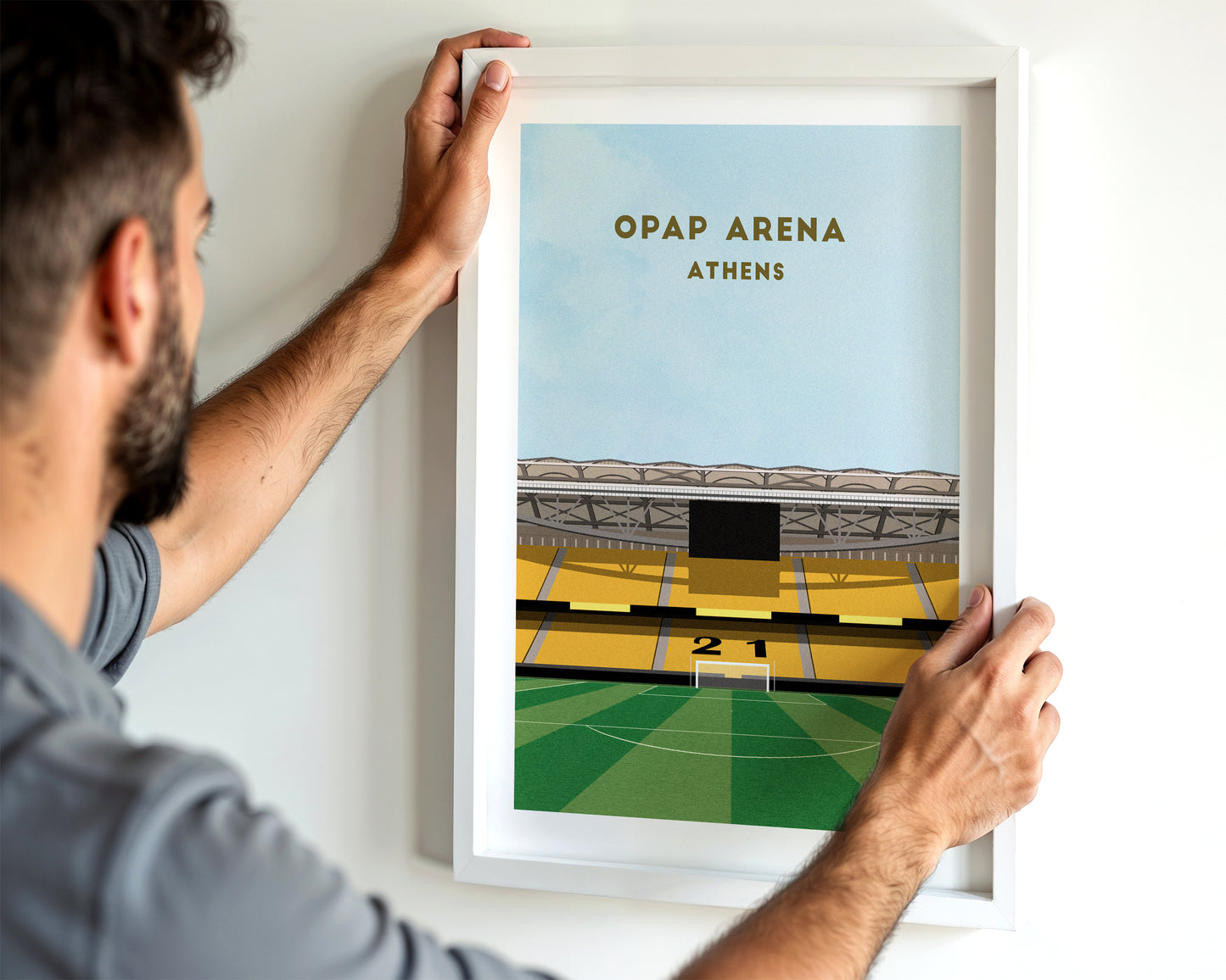 AEK Athens OPAP Arena / Agia Sophia Stadium  - Illustrated Art Print Turf Football Art