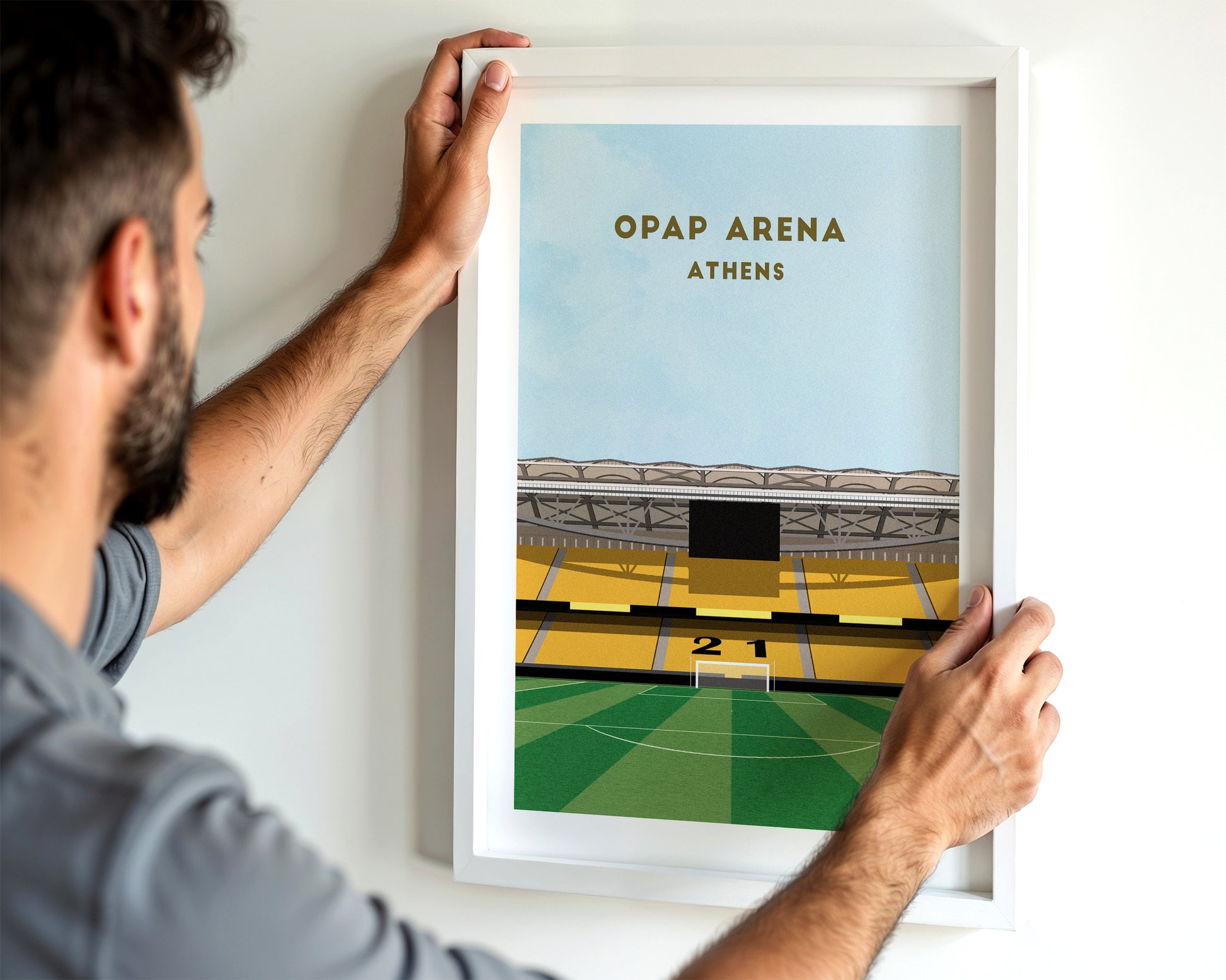 AEK Athens OPAP Arena / Agia Sophia Stadium  - Illustrated Art Print Turf Football Art