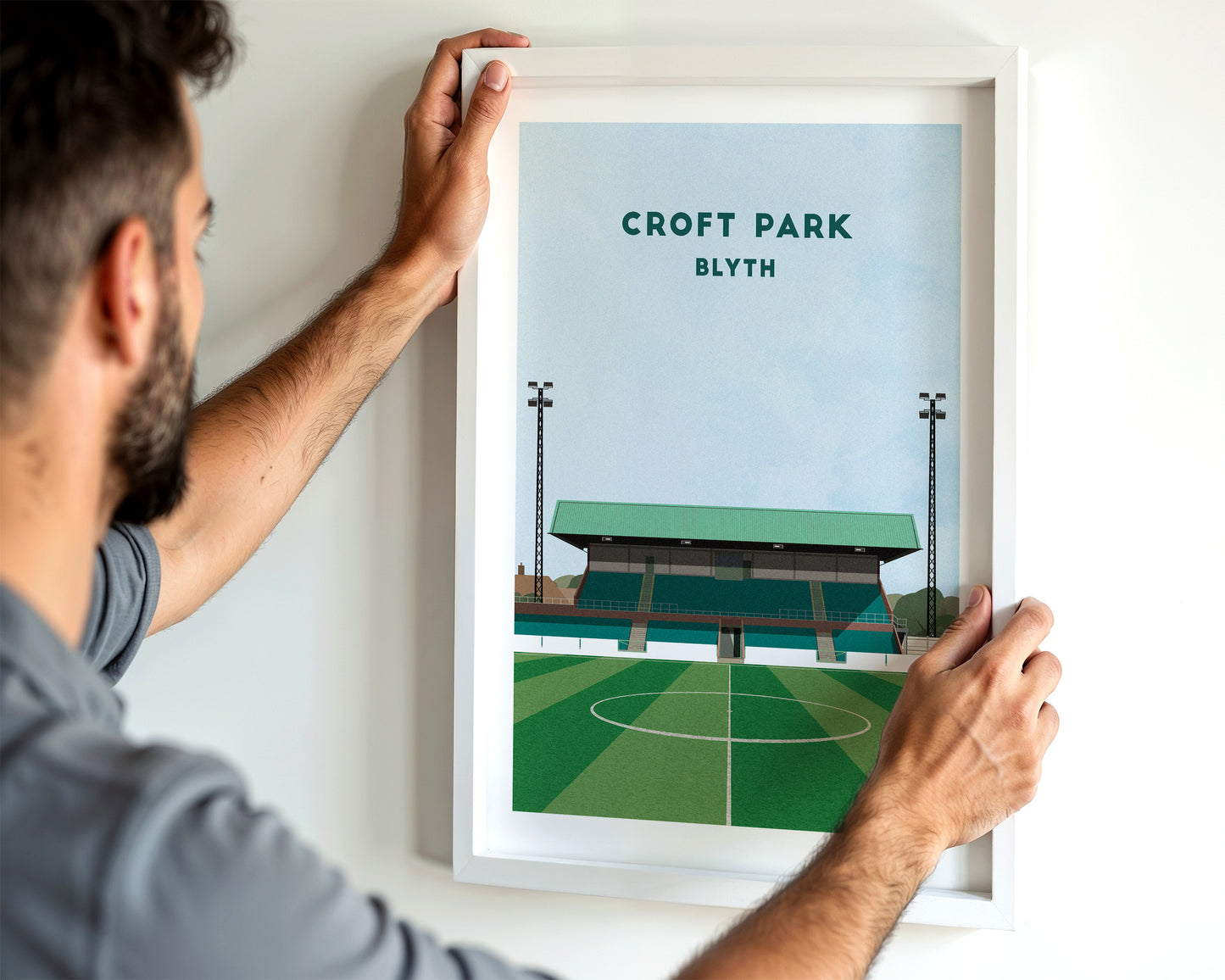 Blyth Spartans Croft Park Print – Illustrated Football Art Poster Turf Football Art