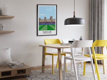 Wimbledon Football Stadium Print, Plough Lane Illustration, Framed or Unframed Options