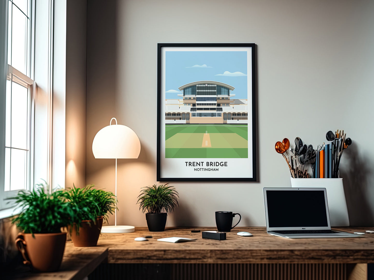 Nottinghamshire County Cricket Print, Trent Bridge Poster Gifts, County Cricket 50th Birthday Gift for Men Women